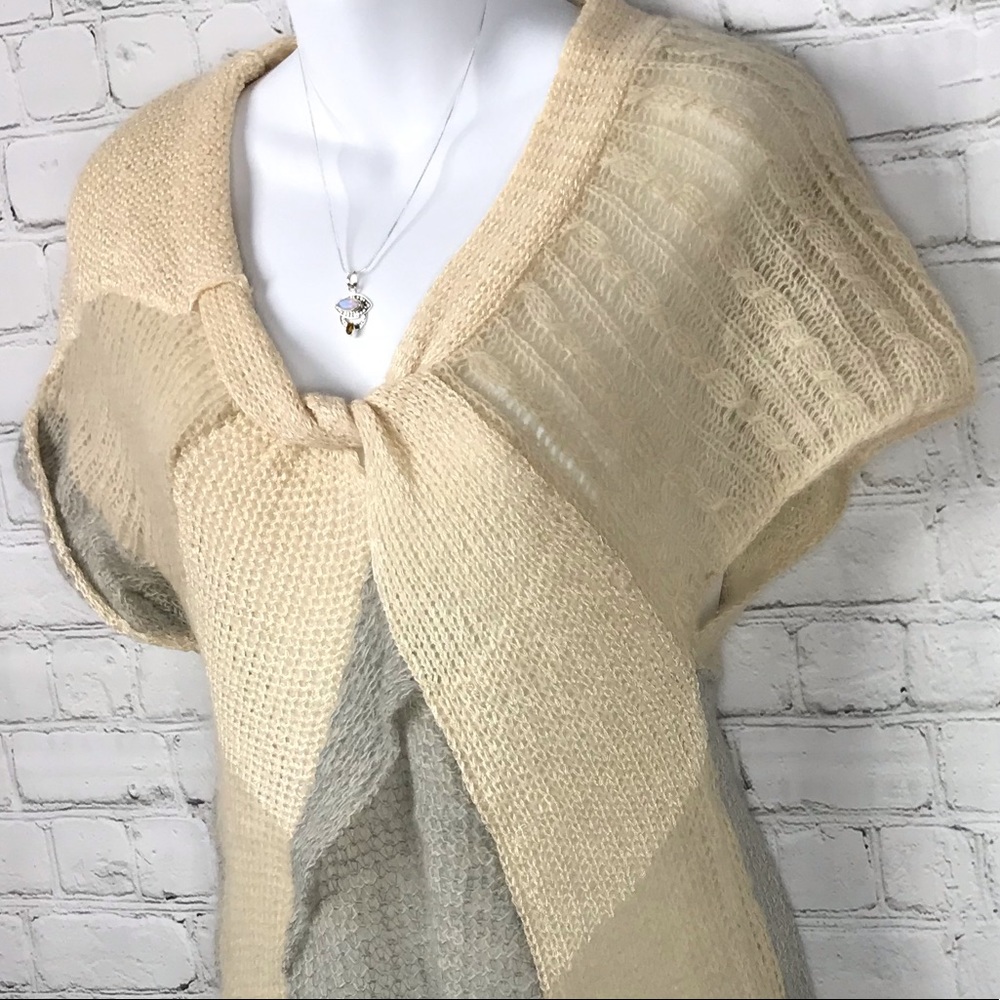 Anthropologie Wool Blend Neutral Sheer Sweater - Picture 5 of 7